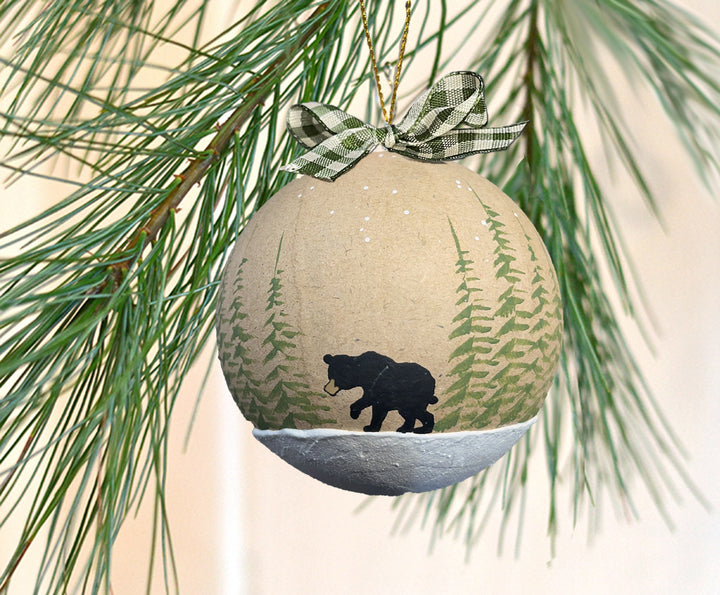 Black Bear Paper Mache Ornament