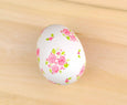 Painted Pink Calico Ceramic Egg
