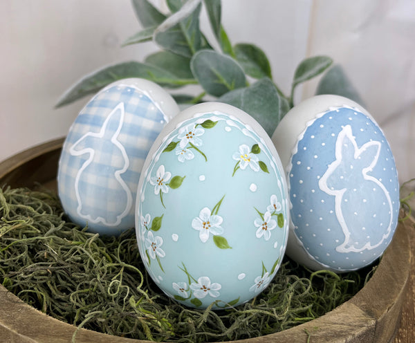Light Blue Ceramic Egg Set
