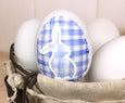 Blue Plaid Ceramic Easter Egg