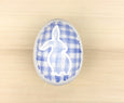Blue Plaid Ceramic Easter Egg