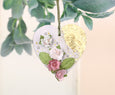 Blush Pink Valentines Day flowers Heart ornament