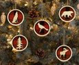 Buffalo Check Plaid Animal Ornament Set