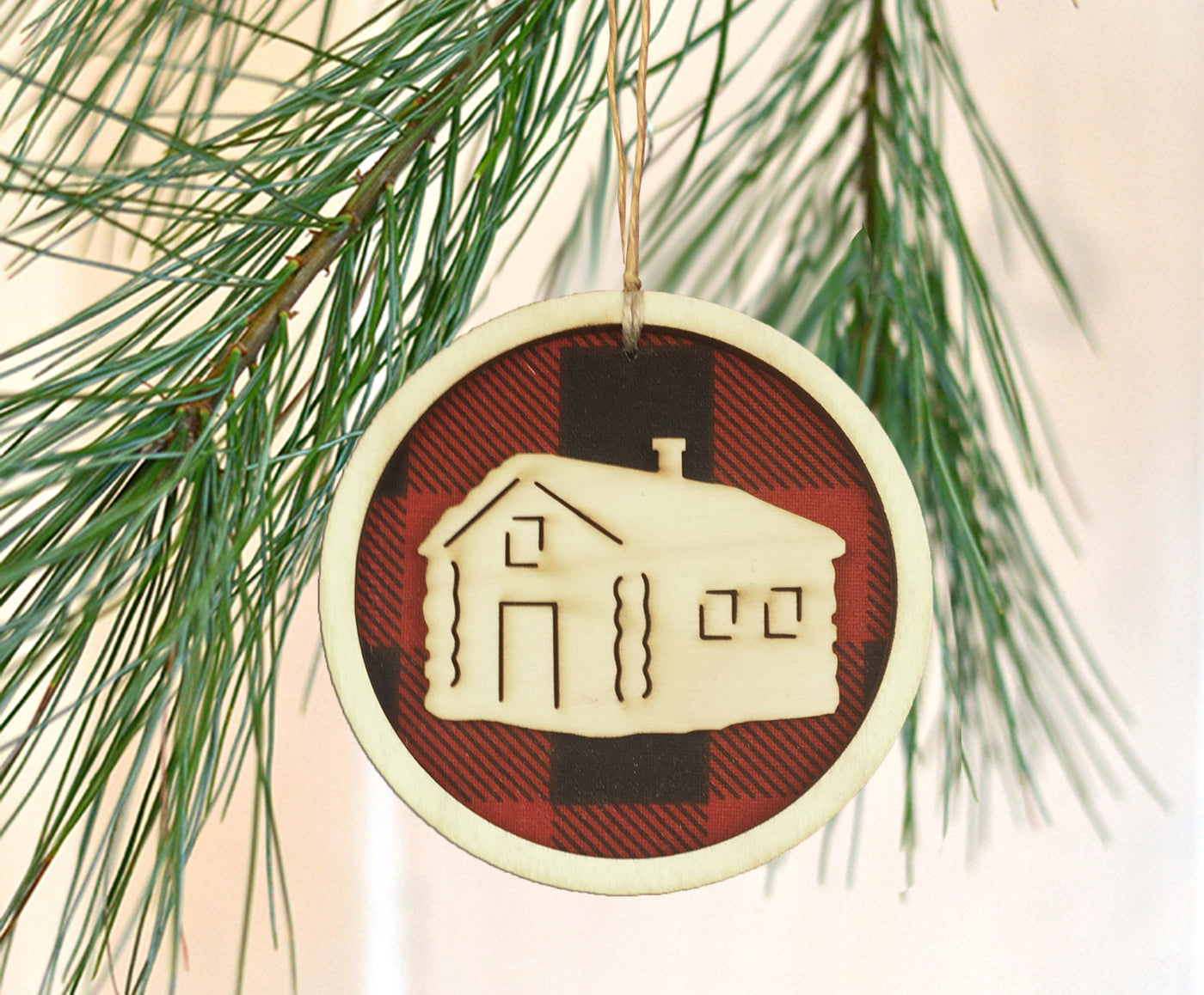 Buffalo Check Plaid Cabin Ornament