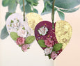 Blush Pink Valentines Day flowers Heart ornament