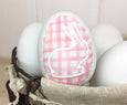 Pink Plaid Ceramic Easter Egg