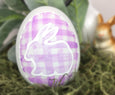 Purple Plaid Ceramic Easter Egg