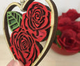 Red Rose Heart Valentines Day Ornament