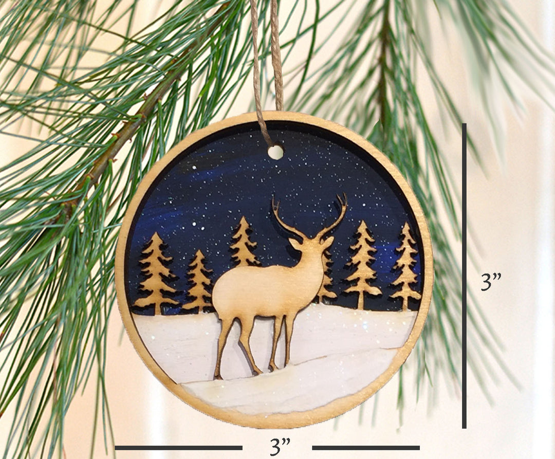 Wooden Deer Ornament