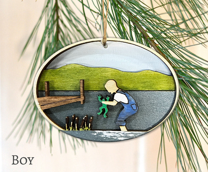 Catching Frogs Ornament