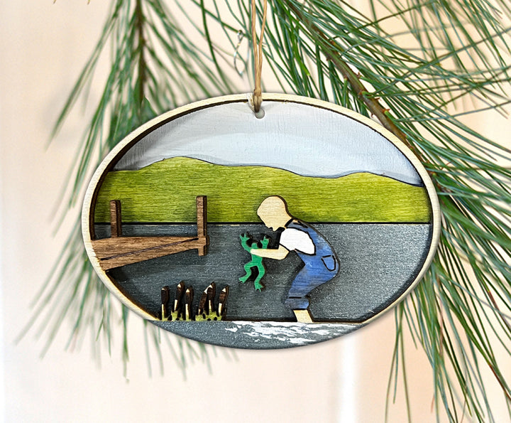 Catching Frogs Ornament