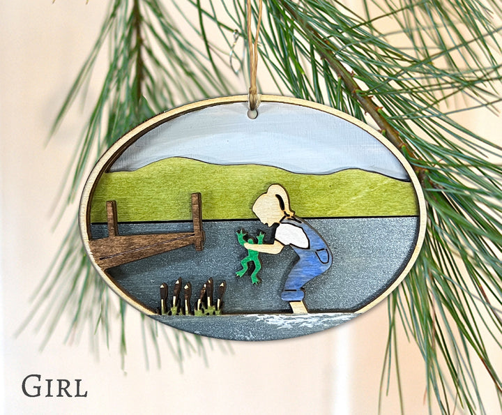 Catching Frogs Ornament