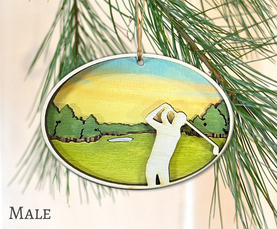 Golf Wooden Ornament