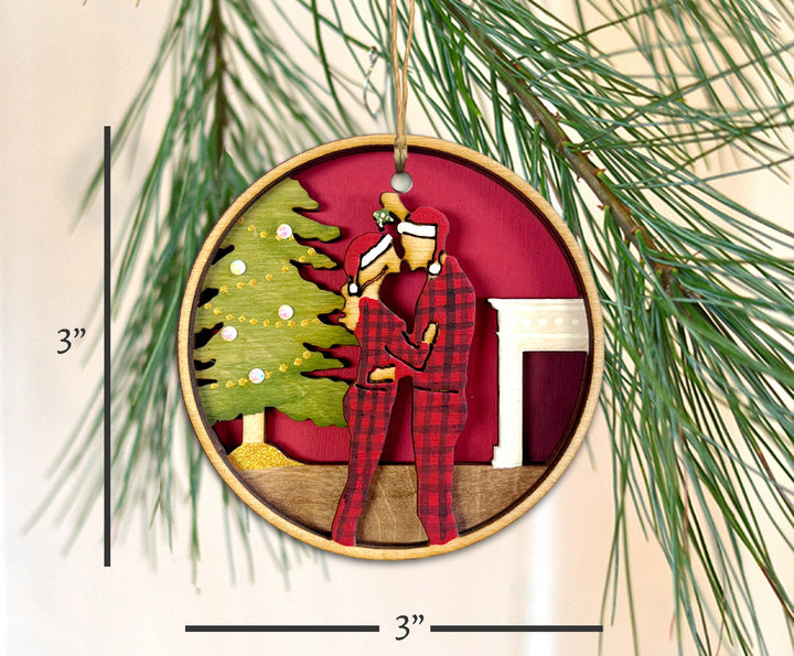 Mistletoe Christmas Couple Ornament