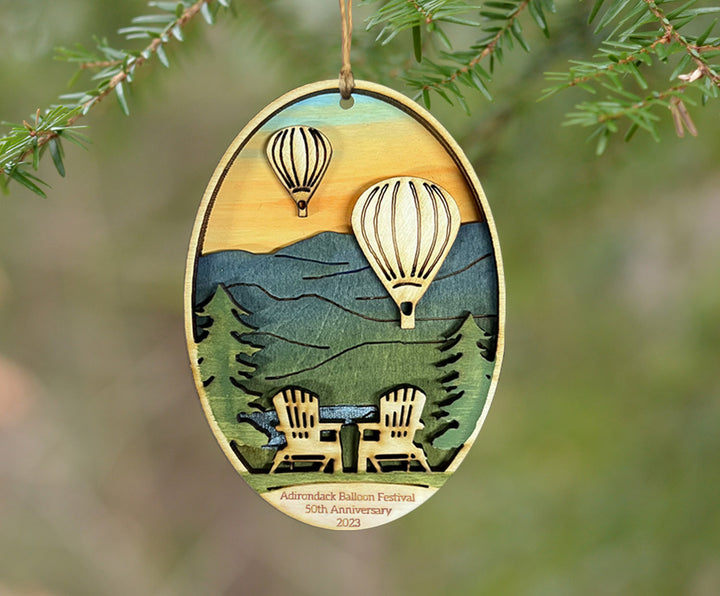 Official Adirondack Balloon Festival Ornament 50th Anniversary 2023