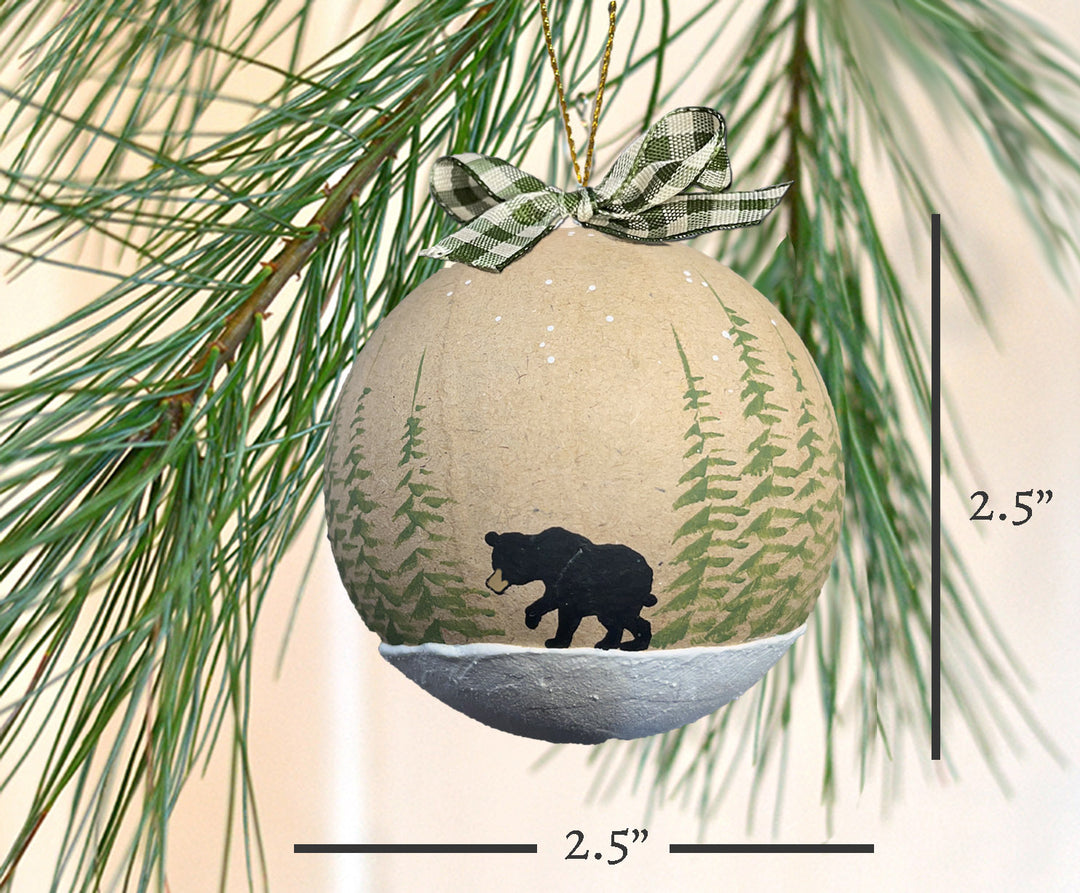 Black Bear Paper Mache Ornament