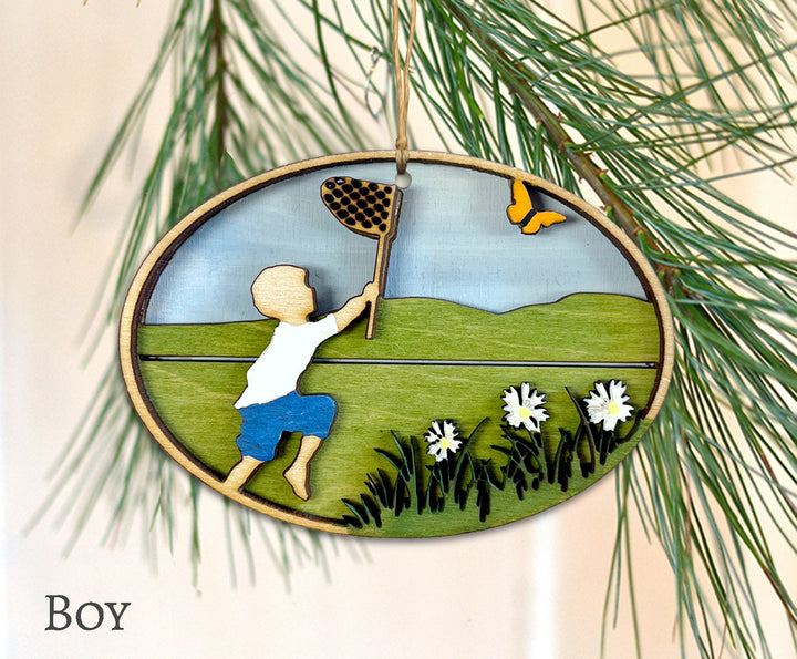 Catching Butterflies Ornament
