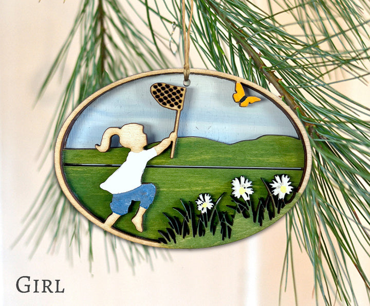 Catching Butterflies Ornament