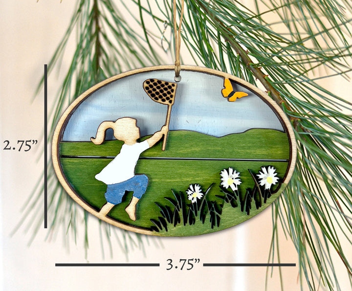 Catching Butterflies Ornament