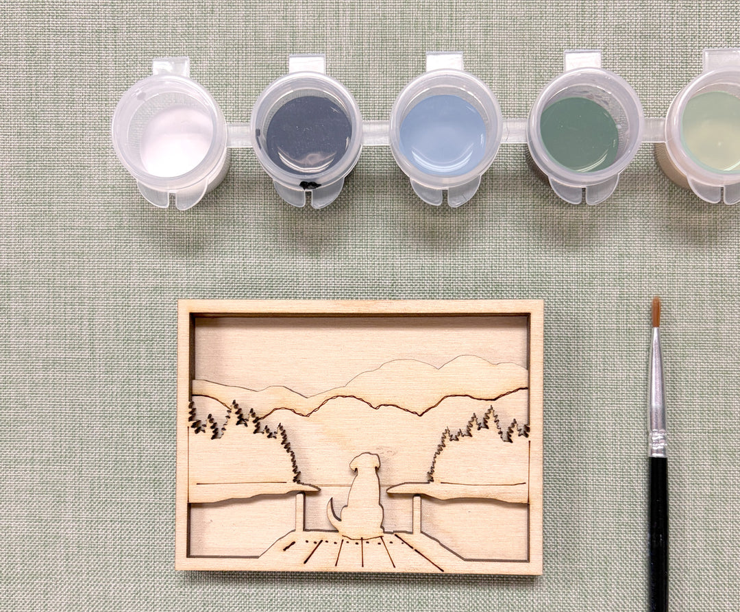 DIY Dog on Dock Art Painting Kit for Adults or Kids