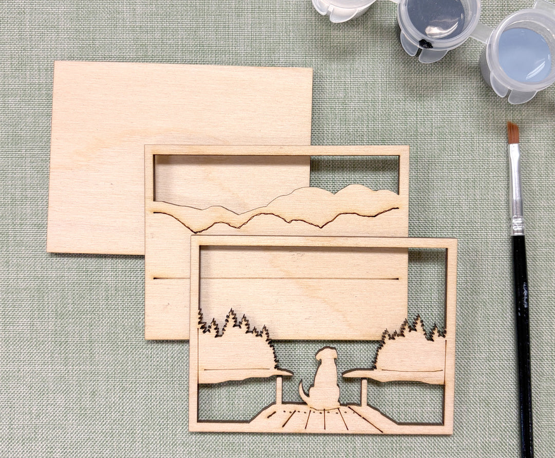 DIY Dog on Dock Art Painting Kit for Adults or Kids