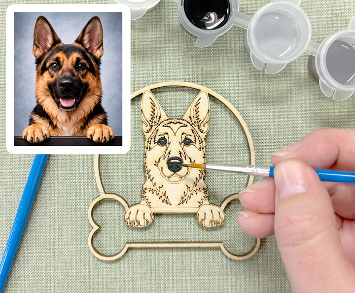 German Shepherd DIY Dog Ornament Painting Kit