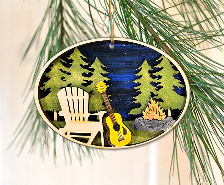 Campfire Guitar Ornament