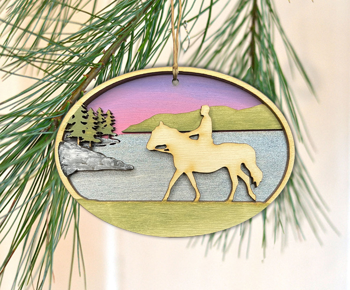 Horseback Riding Ornament Cedar + Pearl