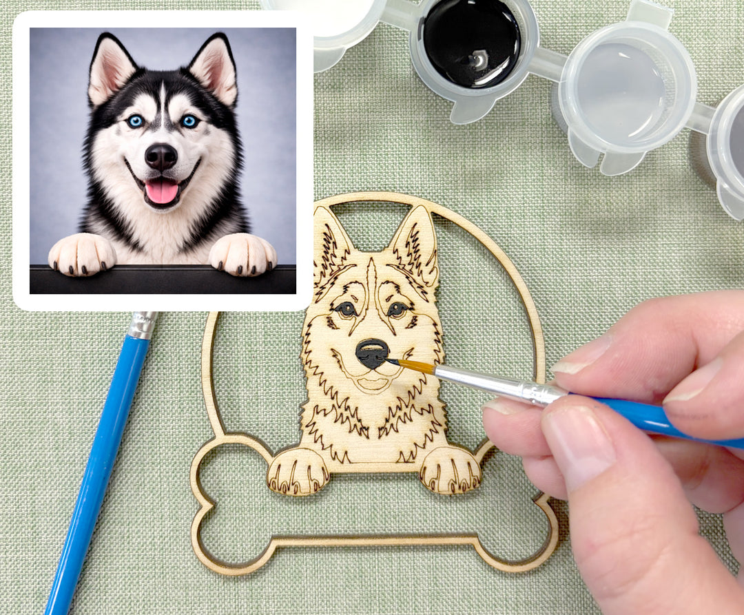 Husky DIY Dog Ornament Painting Kit