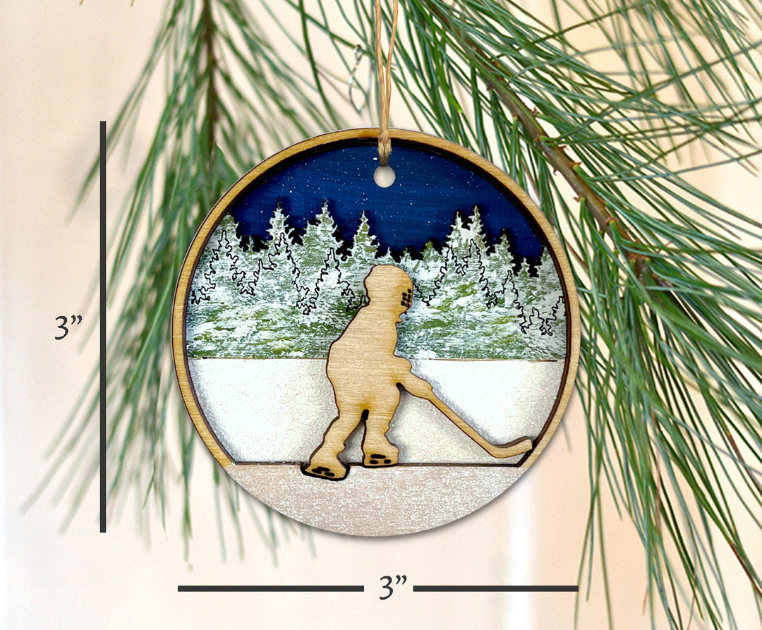 Learning to Play Hockey Ornament