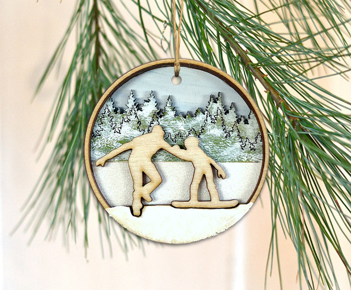 Learning to Snowboard Ornament