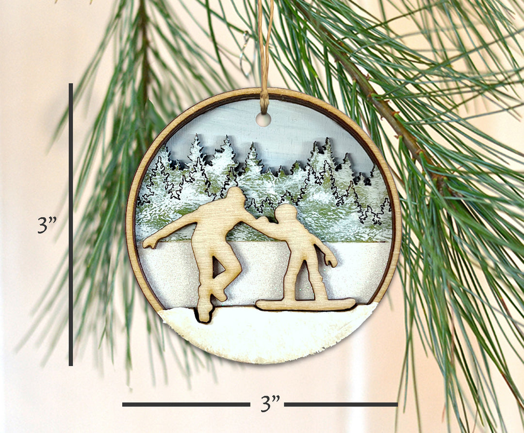 Learning to Snowboard Ornament