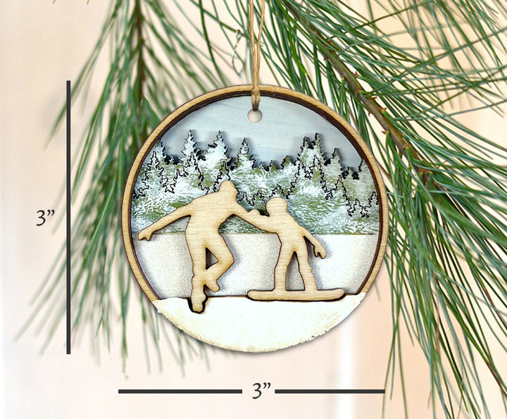 Learning to Snowboard Ornament