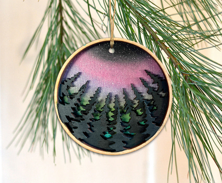 Northern Lights Wooden Ornament