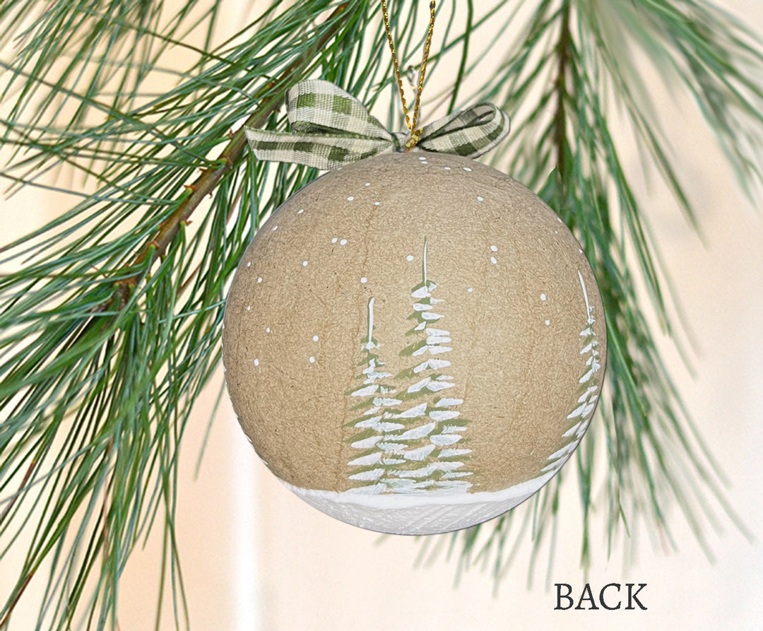 Rustic Moose Paper Mache Ornament