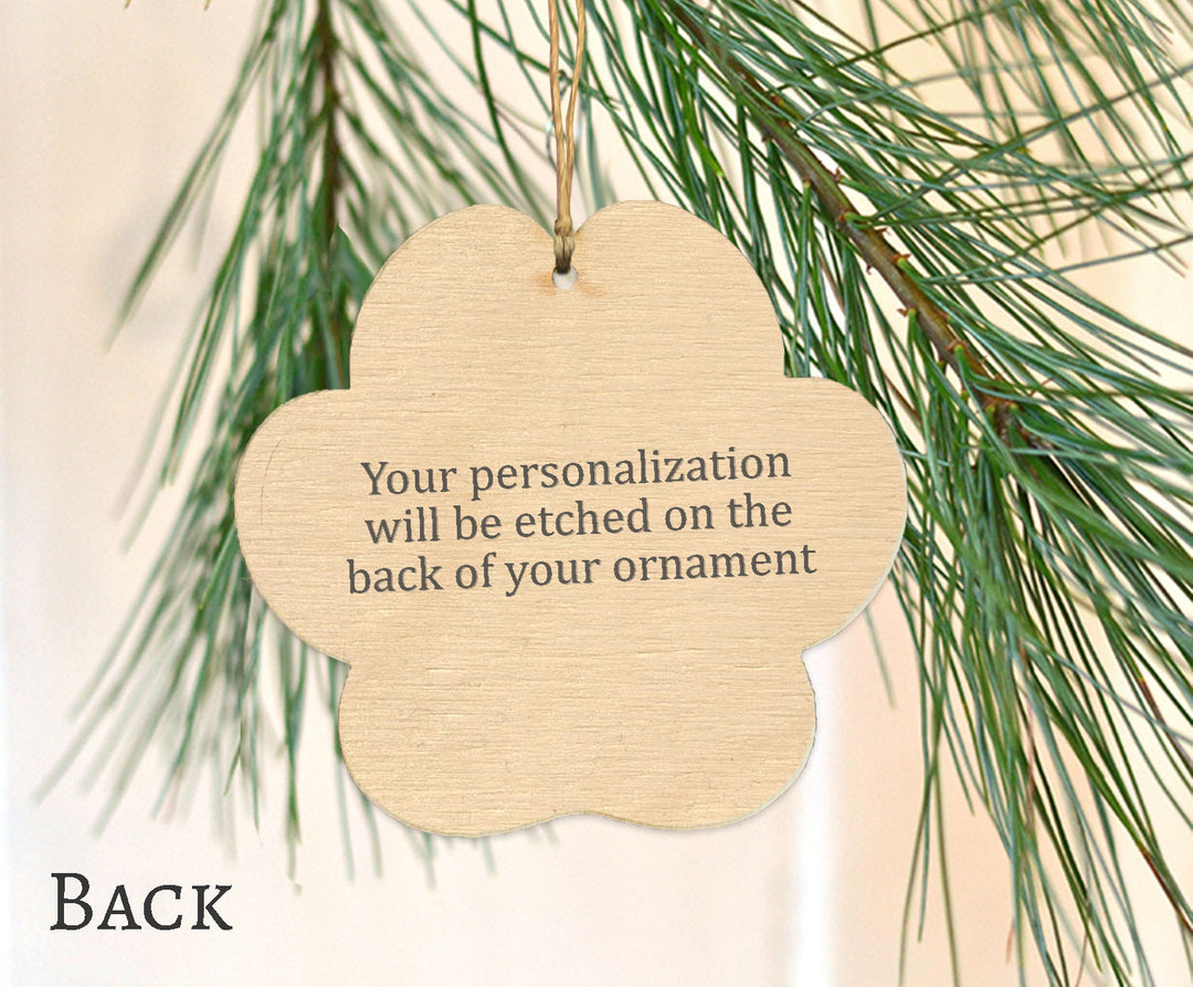 Hiking Wooden Paw Print Ornament