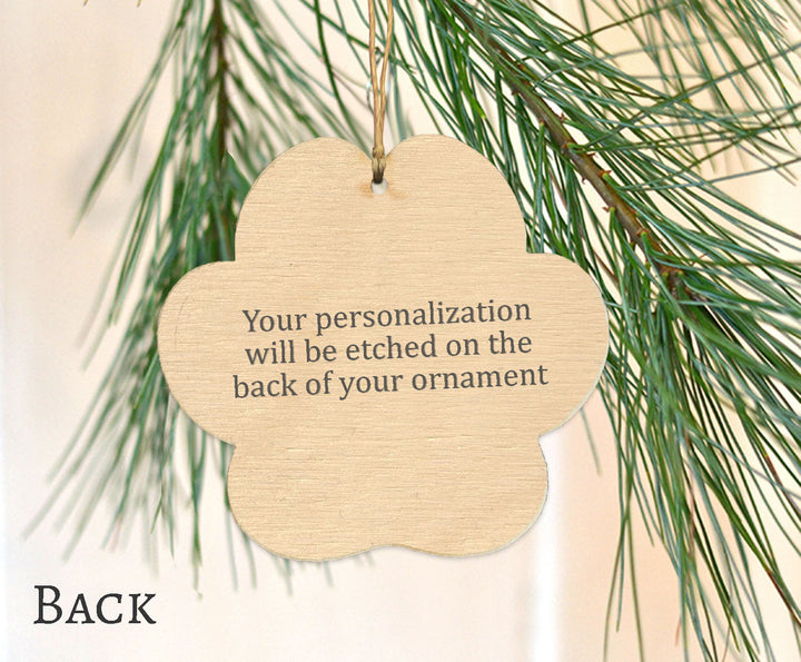 Hiking Wooden Paw Print Ornament