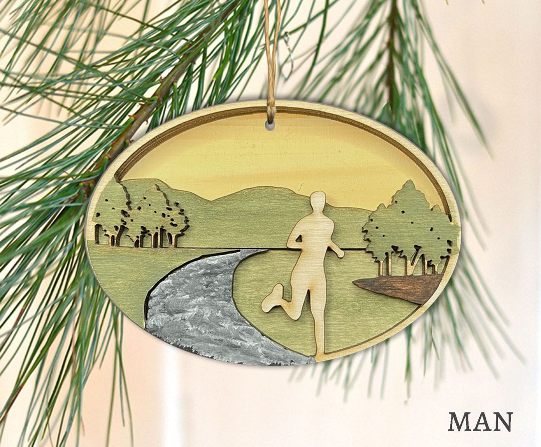 Running Wooden Ornament