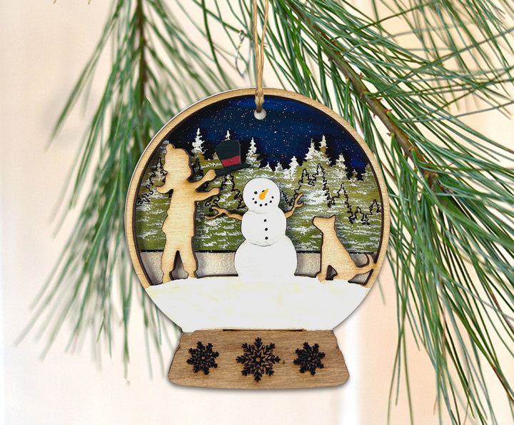 Snowglobe Build a Snowman Ornament
