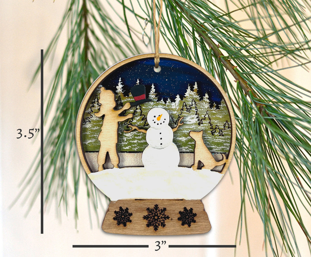 Snowglobe Build a Snowman Ornament