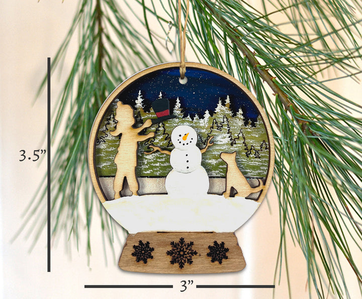 Snowglobe Build a Snowman Ornament