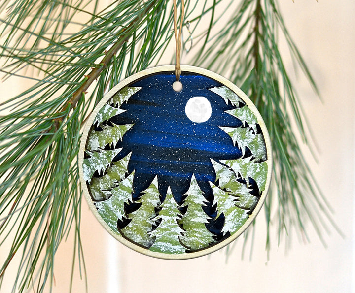 Winter Forest Wooden Ornament
