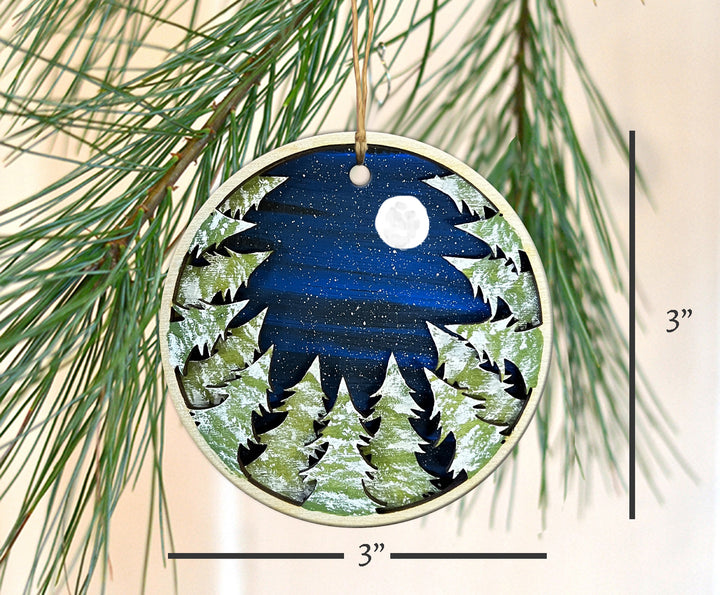 Winter Forest Wooden Ornament