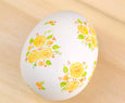 Painted Yellow Calico Ceramic Egg