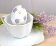 Painted Purple Calico Ceramic Egg