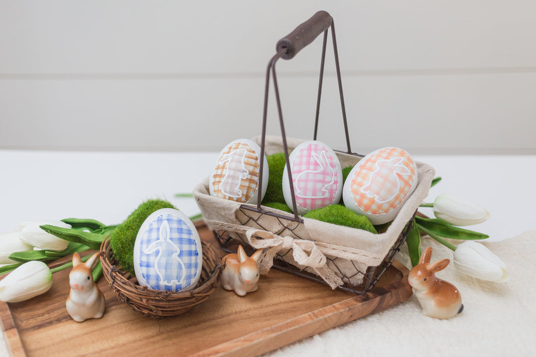 Pink Ceramic Easter Egg Set