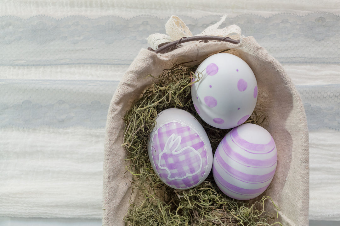 Lavender Ceramic Easter Egg Set