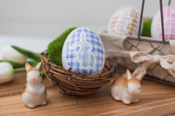 Blue Easter egg set Ceramic Eggs