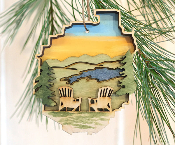 Adirondack Park Chairs Ornament