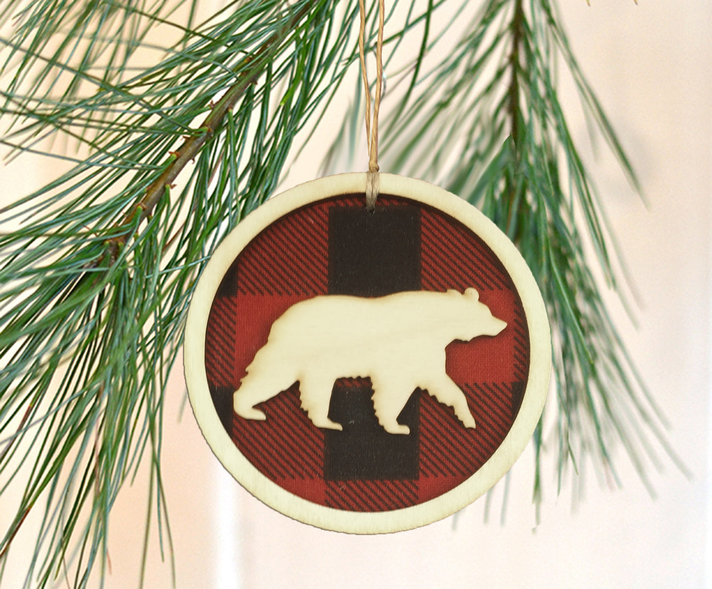 Buffalo Check Plaid Animal Ornament Set